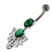 925 Sterling Silver Twin Jeweled chandelier Belly Button Ring - Monster Piercing