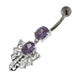 925 Sterling Silver Twin Jeweled chandelier Belly Button Ring - Monster Piercing