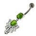 925 Sterling Silver Twin Jeweled chandelier Belly Button Ring - Monster Piercing