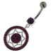 925 Sterling Silver Multi Jeweled Round Belly Button Ring - Monster Piercing