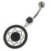 925 Sterling Silver Multi Jeweled Round Belly Button Ring - Monster Piercing