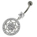 925 Sterling Silver Multi Jeweled Round Belly Button Ring - Monster Piercing