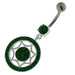 925 Sterling Silver Multi Jeweled Round Belly Button Ring - Monster Piercing