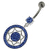 925 Sterling Silver Multi Jeweled Round Belly Button Ring - Monster Piercing