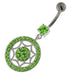 925 Sterling Silver Multi Jeweled Round Belly Button Ring - Monster Piercing