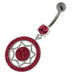 925 Sterling Silver Multi Jeweled Round Belly Button Ring - Monster Piercing