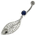 925 Sterling Silver Attractive leaf Belly Button Ring - Monster Piercing