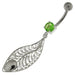 925 Sterling Silver Attractive leaf Belly Button Ring - Monster Piercing