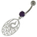 925 Sterling Silver Dancing Peacock Belly Button Ring - Monster Piercing