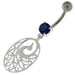 925 Sterling Silver Dancing Peacock Belly Button Ring - Monster Piercing