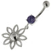 925 Sterling Silver Dotted Flower Belly Button Ring - Monster Piercing