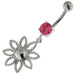 925 Sterling Silver Dotted Flower Belly Button Ring - Monster Piercing