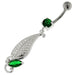 925 Sterling Silver Dotted Leaf Belly Button Ring - Monster Piercing