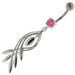 925 Sterling Silver Plain Twisted Leaf Belly Button Ring - Monster Piercing