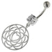 925 Sterling Silver center Heart Cutout Belly Button Ring - Monster Piercing