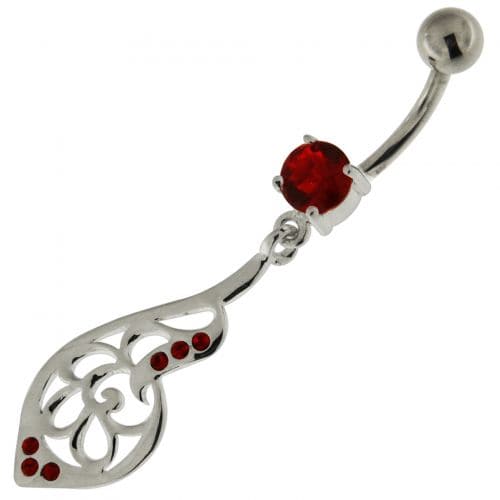 925 Sterling Silver Fancy Jeweled Belly Button Ring - Monster Piercing