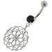 Flower Of Life Pattern 925 Sterling Silver Navel Belly Piercing - Monster Piercing