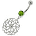 Flower Of Life Pattern 925 Sterling Silver Navel Belly Piercing - Monster Piercing