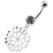 925 Sterling Silver center Jeweled Multi Point Star Cut out Belly Ring - Monster Piercing