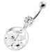 925 Sterling Silver Floral Flower Navel Belly Ring - Monster Piercing