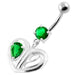 Jewelled Heart Cut out 925 Sterling Silver Navel Bar - Monster Piercing