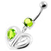 Jewelled Heart Cut out 925 Sterling Silver Navel Bar - Monster Piercing