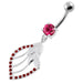 Jewelled Floral Shell 925 Sterling Silver Navel Bar - Monster Piercing