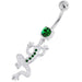 Jewelled Lizard with Frog Legs 925 Sterling Silver Navel Belly Piercing - Monster Piercing