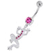 Jewelled Lizard with Frog Legs 925 Sterling Silver Navel Belly Piercing - Monster Piercing