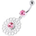 Center Jewell\ed Fancy Flower Pattern Navel Belly Piercing - Monster Piercing