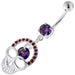 Jewelled Skull with center Stone Navel Belly Piercing - Monster Piercing