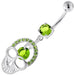 Jewelled Skull with center Stone Navel Belly Piercing - Monster Piercing