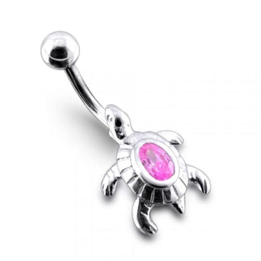 Shell Jeweled Turtle Non-Moving Belly Ring - Monster Piercing