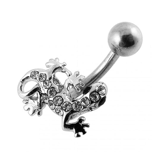 Jeweled Gecko Non-Moving Belly Ring - Monster Piercing