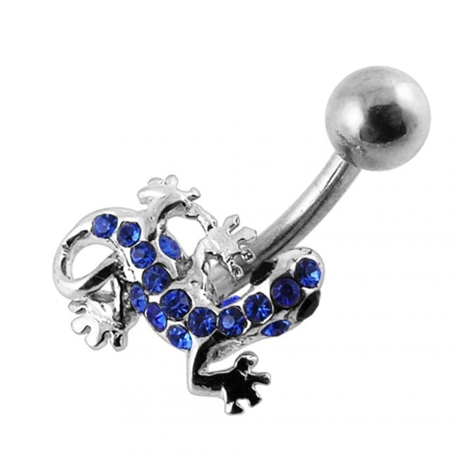 Jeweled Gecko Non-Moving Belly Ring - Monster Piercing