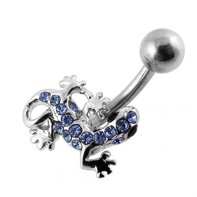 Jeweled Gecko Non-Moving Belly Ring - Monster Piercing