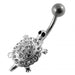 Multi Jeweled Tortoise Non-Moving Belly Ring - Monster Piercing