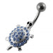 Multi Jeweled Tortoise Non-Moving Belly Ring - Monster Piercing