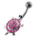 Multi Jeweled Tortoise Non-Moving Belly Ring - Monster Piercing