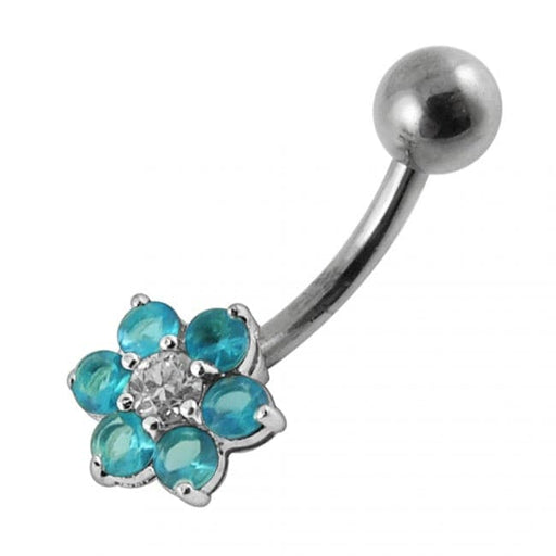 Jewelled Flower Belly Body Jewelry - Monster Piercing