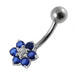 Jewelled Flower Belly Body Jewelry - Monster Piercing