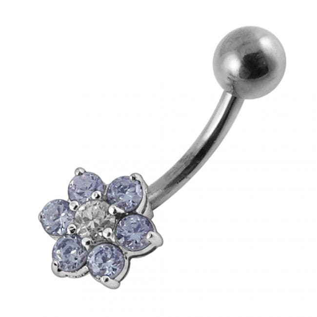 Jewelled Flower Belly Body Jewelry - Monster Piercing