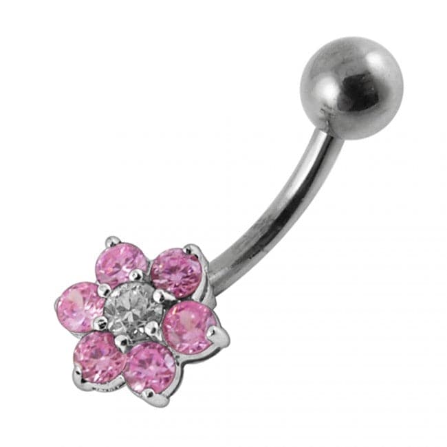 Jewelled Flower Belly Body Jewelry - Monster Piercing