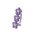 Jewelled Flowers Design Belly Ring - Monster Piercing