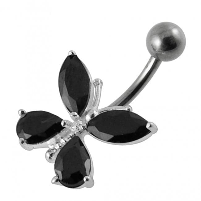 Fancy Jeweled Butterfly Navel Ring - Monster Piercing