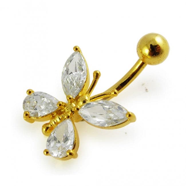 Fancy Jeweled Butterfly Navel Ring - Monster Piercing