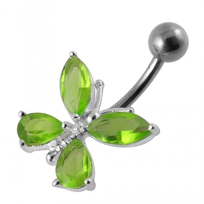 Fancy Jeweled Butterfly Navel Ring - Monster Piercing