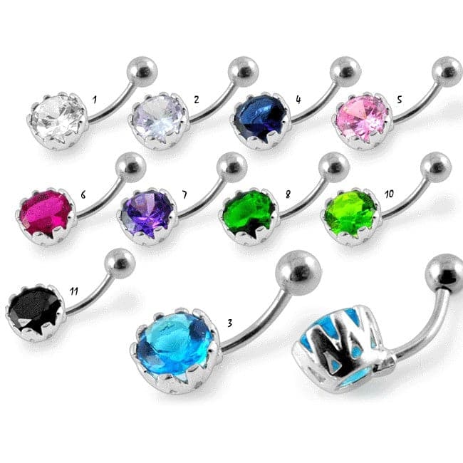 Fancy Jeweled Round Navel Ring - Monster Piercing