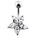 Jeweled Flower 925 Sterling silver Navel Body Jewelry - Monster Piercing