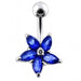 Jeweled Flower 925 Sterling silver Navel Body Jewelry - Monster Piercing